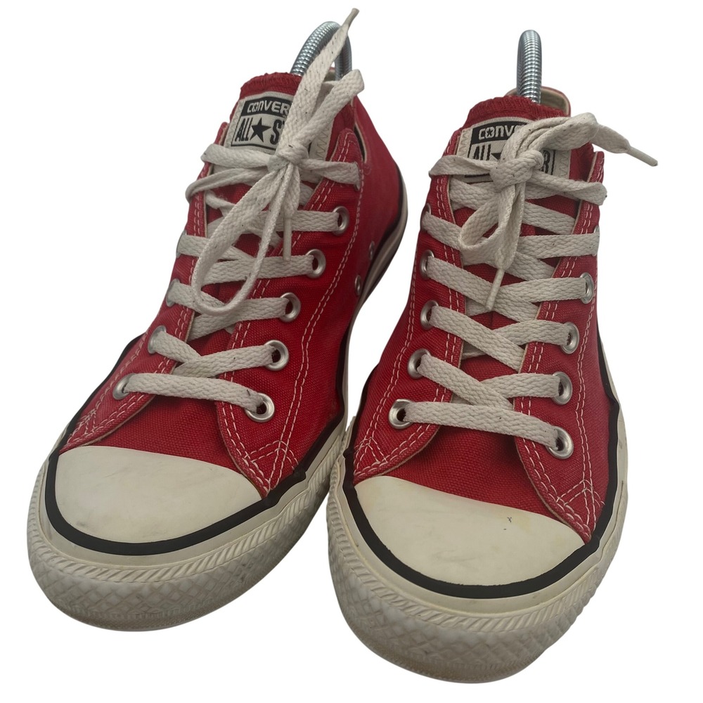 Converse All Star Canvas Sneakers Shoes Red Lace Up Sneakers‎ Women 10 Men 8 EUC